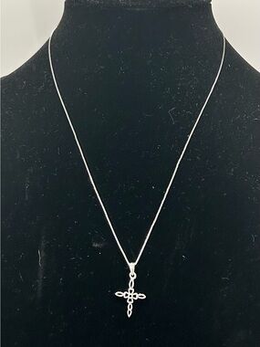 Jane Seymour Sterling Silver Cross Pendant Necklace - Silver